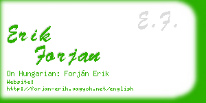 erik forjan business card